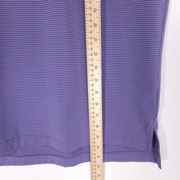 PETER MILLAR Men's Polo Shirt Size LARGE Summer Comfort Purple‎ Striped - Picture 6 of 10